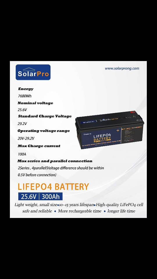 SolarPro 25.6V 300Ah LiFePO₄ Bank